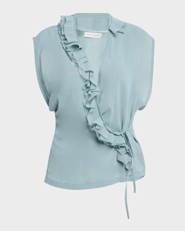 Clematis Ruffle Sleeveless Wrap Top
